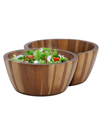 MegaChef 2 Piece 8.5 Inch Acacia Wood Salad Bowl Set