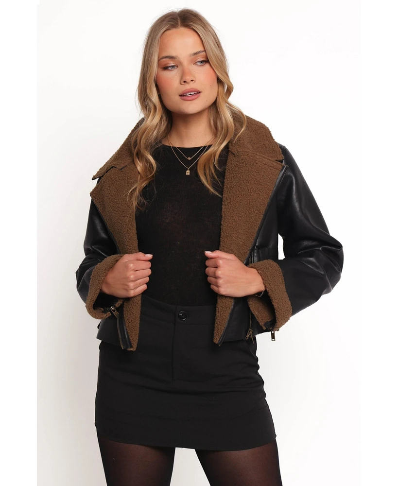 Petal and Pup Women's Folk Faux Leather Jacket