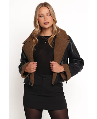Petal and Pup Women's Folk Faux Leather Jacket