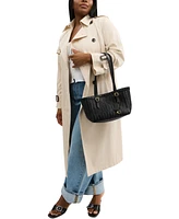 Coach Woven Leather Swing Tote Bag