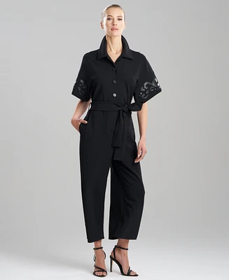 Natori Women's Belted Straight-Leg Jumpsuit
