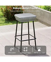 Patio Bar Stools Set of 2 with Comfortable Cushions for Stylish Outdoor Seating and Entertaining