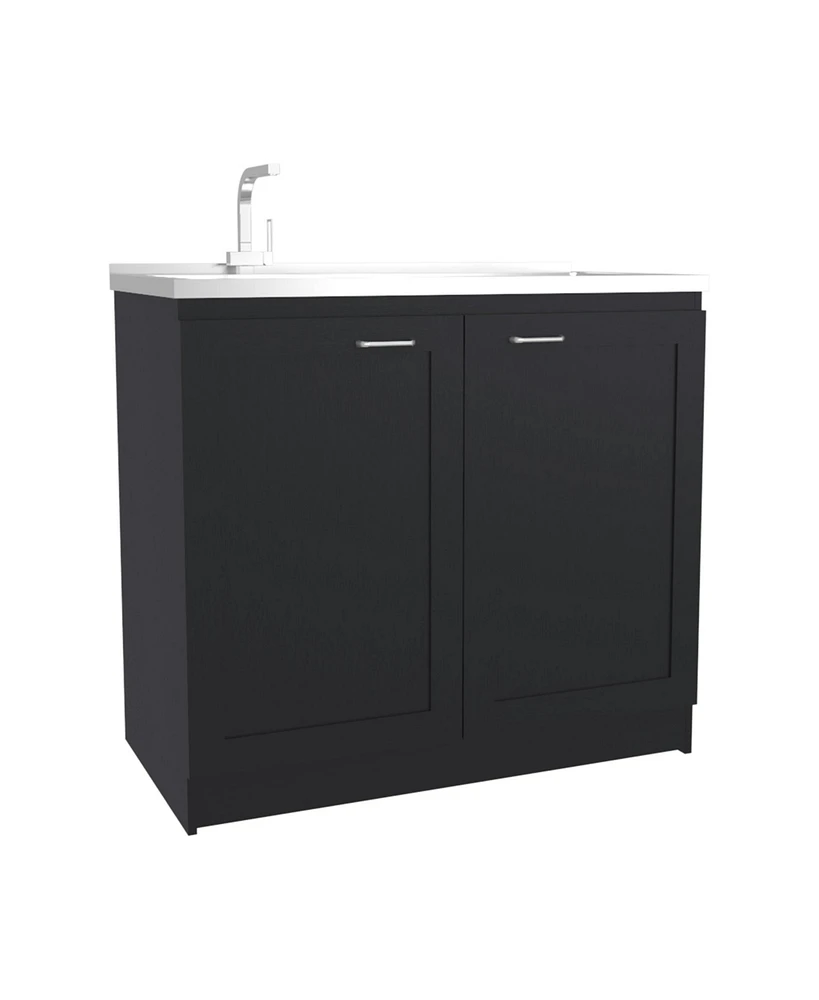 Bickleton Utility Sink Cabinet, 2 Doors, Shelves