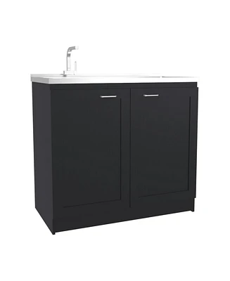 Bickleton Utility Sink Cabinet, 2 Doors, Shelves