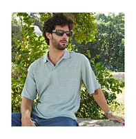 Campus Sutra Men's Sage Green Bohomian Oversized Polo T-Shirt