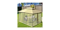 10 Feet x 13 Feet Tent Canopy Shelter with Removable Netting Sidewall