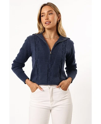 Petal and Pup Women's Viara Quarter Zip Knit Sweater