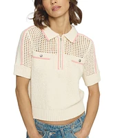 Central Park West Women's Mesh Yoke Polo