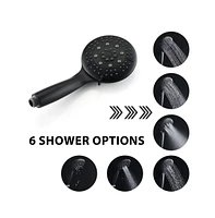 Rainsken Classic High Pressure Single Handle 6-Spray Patterns Rain shower Head with Handheld Shower