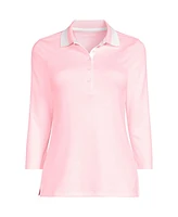 Lands' End Petite 3/4 Sleeve Supima Cotton Polo Shirt