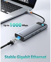Baseus Laptop Docking Station Dual Monitor 4K120Hz, 9 in 1 Usb C Hub with 2 Hdmi, 1000Mbps Lan, Max 85W Pd, 3 Usb, Sd Card Reader, Usb C Dock Compatib