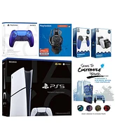 Sony Playstation 5 Slim Digital with Extra Volcanic Red Controller, Plantronics Headset, Trigger Stop Kit