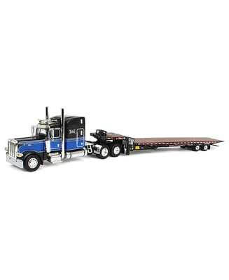 First Gear Dcp Blue & Black 1/64 Peterbilt 389 Sleeper Cab Landoll 440B Traveling Axle Trailer 60-2050