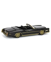 1/64 1976 Cadillac Eldorado Convertible Black Gold California Lowriders 63070-f