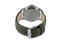 Peugeot Men's 42mm Sport Bezel Watch with Khaki Green Dial and Canvas Strap