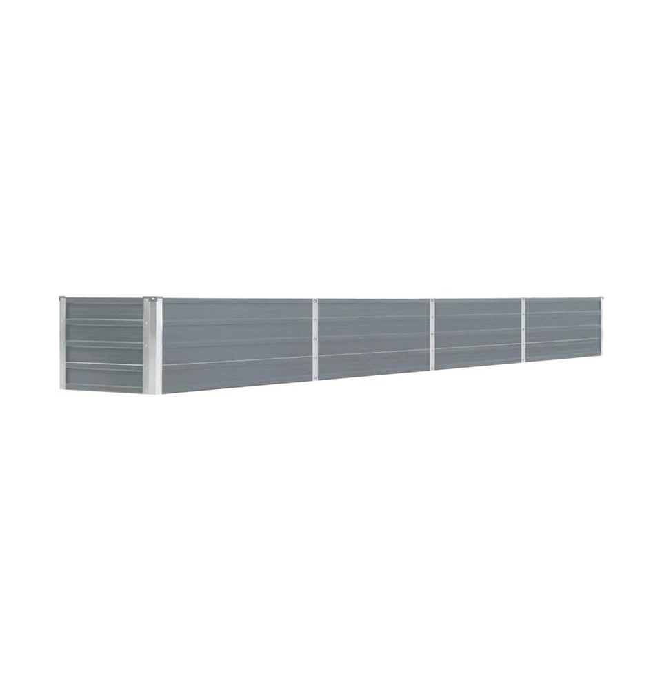 Garden Raised Bed Galvanized Steel 126"x15.7"x17.7" Gray
