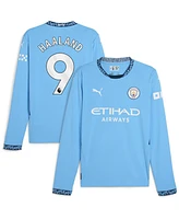 Puma Men's Erling Haaland Light Blue Manchester City 2024/25 Home Replica Long Sleeve Player Jersey
