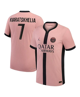 Nike Men's Khvicha Kvaratskhelia Pink Paris Saint-Germain 2024/25 Third Authentic Player Jersey