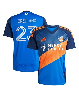 Adidas Men's Luca Orellano Blue Fc Cincinnati 2025 Orange and Legacy Kit Replica Player Jersey