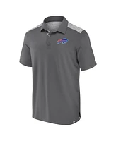 Fanatics Men's Heather Gray Buffalo Bills Long Shot Polo Shirt