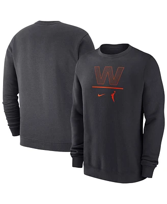 Nike Men's Anthracite Wnba Logo Woman Club Fleece Pullover Sweatshirt