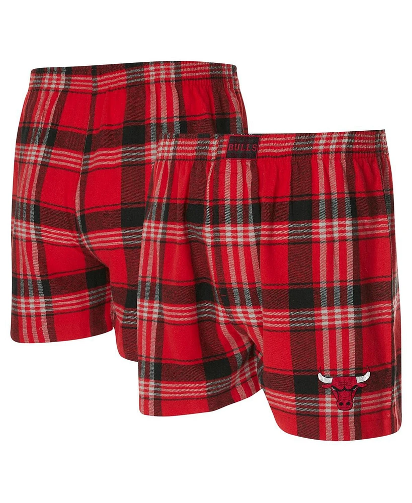 Concepts Sport Men's Red Chicago Bulls Region Flannel Boxer Shorts