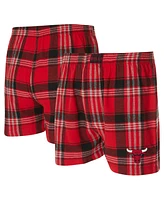 Concepts Sport Men's Red Chicago Bulls Region Flannel Boxer Shorts