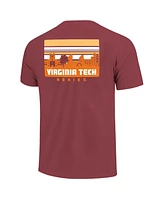 Image One Men's Maroon Virginia Tech Hokies Striped Campus Skyline T-Shirt