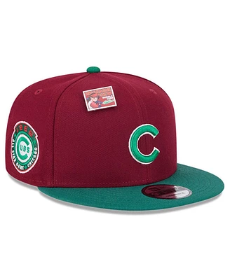 New Era Men's Cardinal/Green Chicago Cubs Strawberry Big League Chew Flavor Pack 9FIFTY Snapback Hat