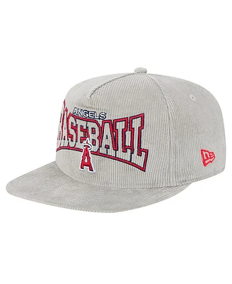 New Era Men's Gray Los Angeles Angels Corduroy Golfer Snapback Hat