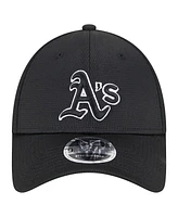 New Era Men's Black Athletics Pivot 9FORTY Adjustable Hat
