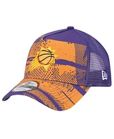 New Era Men's Purple/Orange Phoenix Suns Tip Off A-Frame Trucker 9FORTY Adjustable Hat