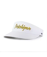 '47 Brand Men's White Michigan Wolverines Melbourne Brrr Adjustable Visor Hat