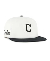 '47 Brand Men's White/Black Cleveland Guardians Foundation Captain Snapback Hat