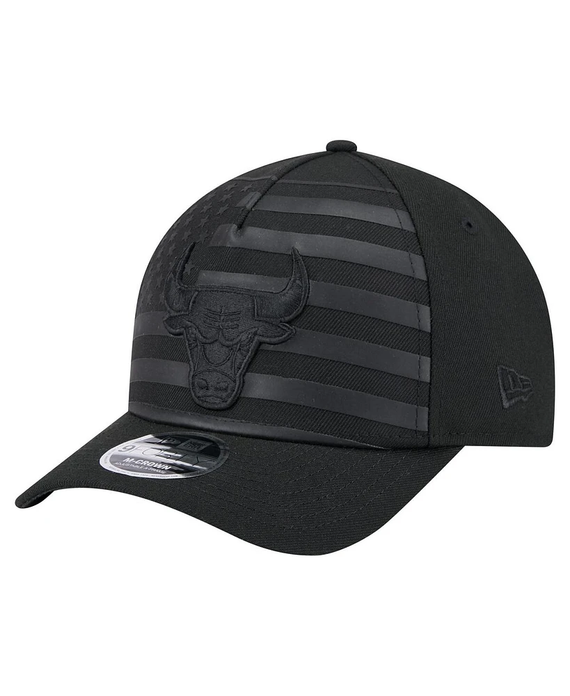 New Era Men's Black Chicago Bulls Game Day Flag A-Frame 9FORTY Adjustable Hat