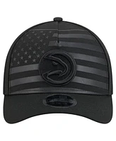 New Era Men's Black Atlanta Hawks Game Day Flag A-Frame 9FORTY Adjustable Hat