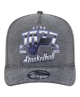 New Era Men's Charcoal Utah Jazz Throwback Washed Pre-Curved 9FIFTY Snapback Hat