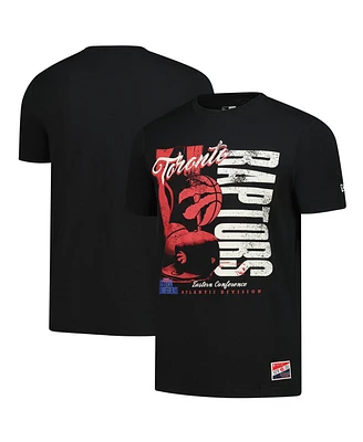 New Era Men's Black Toronto Raptors Distressed Throwback Vintage Color Pack T-Shirt