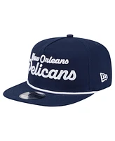 New Era Men's Navy New Orleans Pelicans Team Text Golfer Snapback Hat