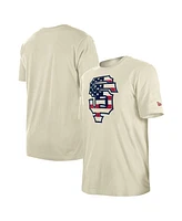 New Era Men's Cream San Francisco Giants Americana Flag Fill T-Shirt