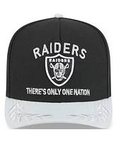 New Era Big Boys and Girls Black/Silver Las Vegas Raiders 2025 Nfl Draft A-Frame 9FIFTY Snapback Hat