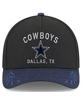 New Era Big Boys and Girls Black/Navy Dallas Cowboys 2025 Nfl Draft 9FORTY A-Frame M-Crown Adjustable Hat
