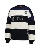 Mitchell & Ness Women's Navy/Black Minnesota Twins Cooperstown Collection Blocked Fleece Pullover Sweatshirt