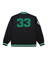 Mitchell & Ness Men's Black Larry Bird Boston Celtics Nba Legends Full-Snap Satin Jacket
