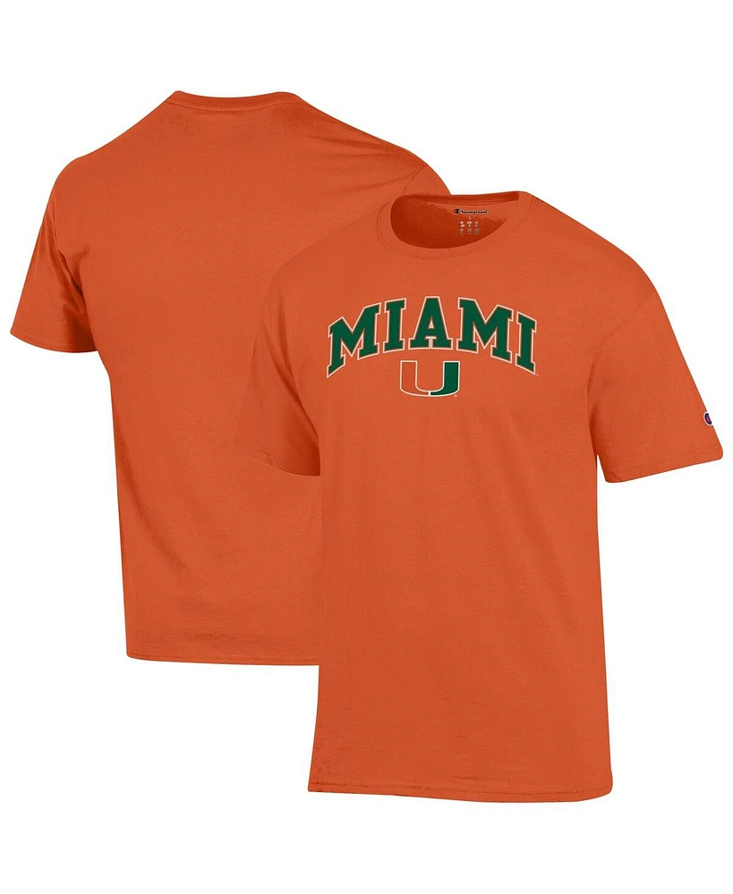 Champion Men's Orange Miami Hurricanes Arched Logo T-Shirt
