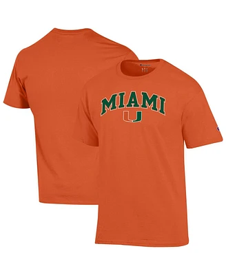 Champion Men's Orange Miami Hurricanes Arched Logo T-Shirt