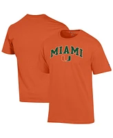 Champion Men's Orange Miami Hurricanes Arched Logo T-Shirt