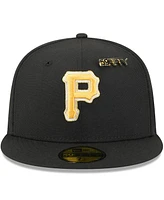 New Era Men's Black Pittsburgh Pirates 2025 59FIFTY Day Fitted with Pins Hat