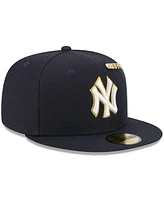 New Era Men's Navy York Yankees 2025 59FIFTY Day Fitted with Pins Hat