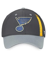 Fanatics Men's Charcoal/Gray St. Louis Blues Authentic Pro Home Ice Flex Hat